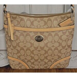 Coach Signature Peyton Shoulder Crossbody Bag Tan F18920